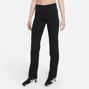 NIKE WOMENS DRI-FIT POWER CLASSIC PANT BLACK WIDE-LEG Sz Small 31” leg inseam